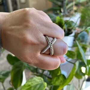 LAGOS Silver Beaded X Ring